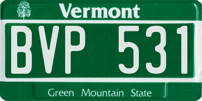 VT license plate BVP531