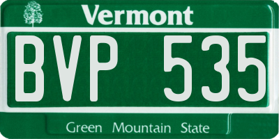 VT license plate BVP535
