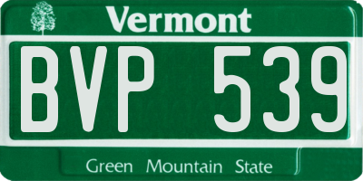 VT license plate BVP539