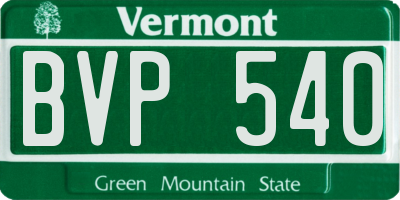 VT license plate BVP540