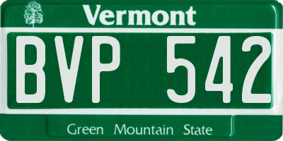 VT license plate BVP542