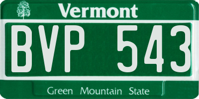 VT license plate BVP543