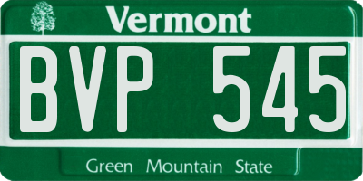 VT license plate BVP545