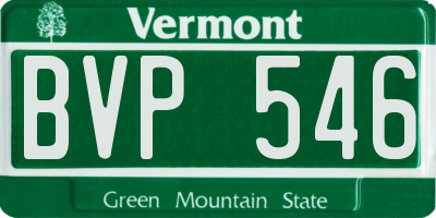 VT license plate BVP546