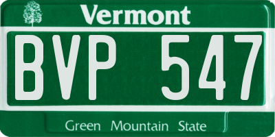 VT license plate BVP547