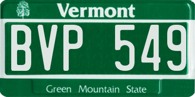 VT license plate BVP549