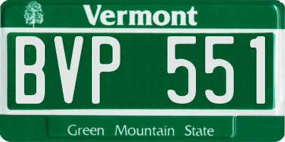 VT license plate BVP551