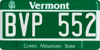 VT license plate BVP552