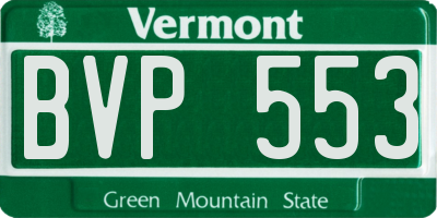 VT license plate BVP553