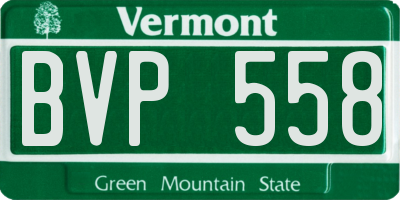 VT license plate BVP558