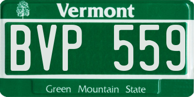 VT license plate BVP559