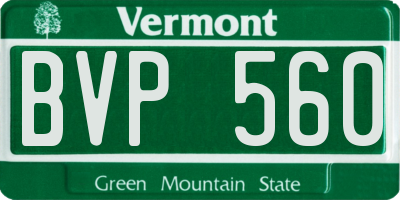 VT license plate BVP560