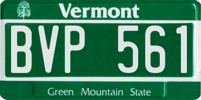 VT license plate BVP561