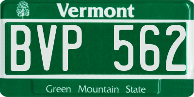 VT license plate BVP562