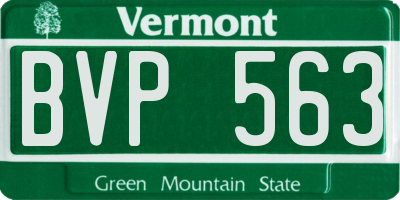 VT license plate BVP563