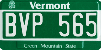 VT license plate BVP565