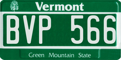 VT license plate BVP566