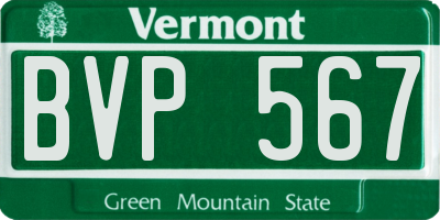 VT license plate BVP567