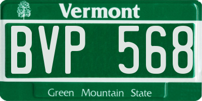 VT license plate BVP568