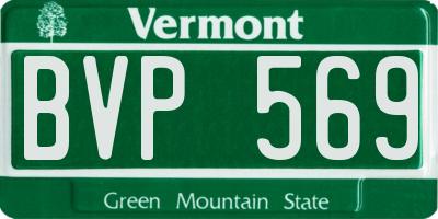 VT license plate BVP569