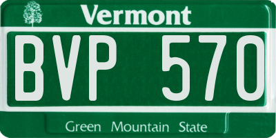 VT license plate BVP570