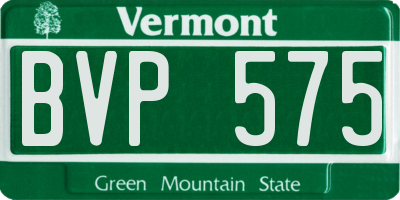 VT license plate BVP575