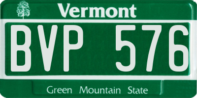 VT license plate BVP576