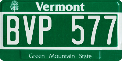 VT license plate BVP577