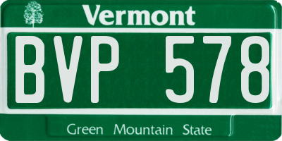 VT license plate BVP578