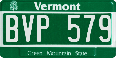 VT license plate BVP579