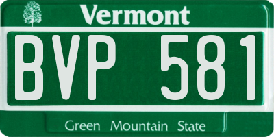 VT license plate BVP581