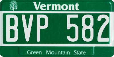 VT license plate BVP582