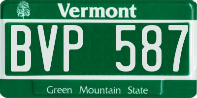 VT license plate BVP587