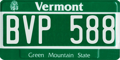 VT license plate BVP588