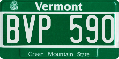 VT license plate BVP590