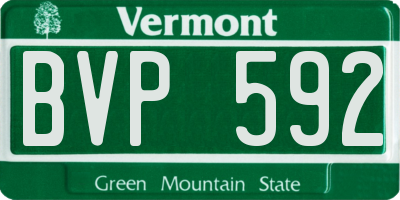 VT license plate BVP592