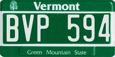 VT license plate BVP594