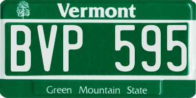 VT license plate BVP595