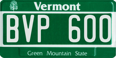 VT license plate BVP600