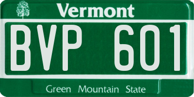 VT license plate BVP601