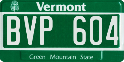 VT license plate BVP604