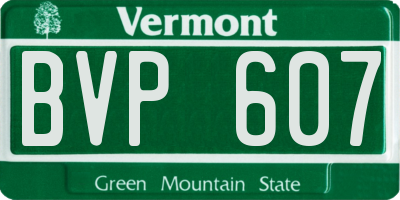 VT license plate BVP607