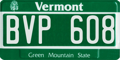 VT license plate BVP608