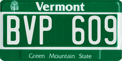 VT license plate BVP609