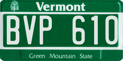VT license plate BVP610