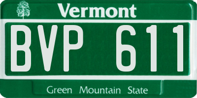 VT license plate BVP611