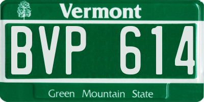 VT license plate BVP614