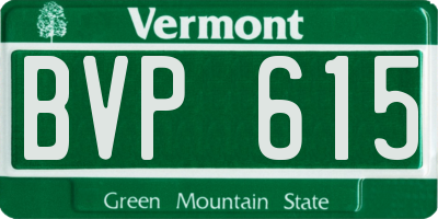 VT license plate BVP615