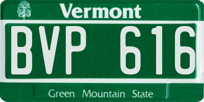 VT license plate BVP616