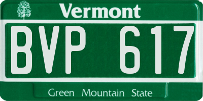 VT license plate BVP617